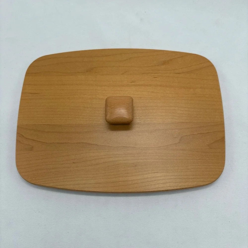 Longaberger Woodcrafts Rectangle Lid Square Knob Basket Lid 8